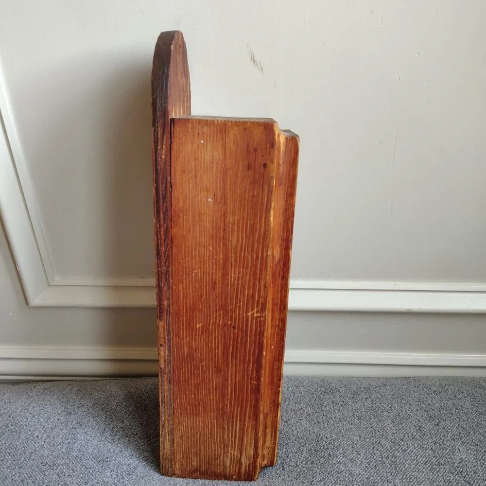 Vintage Wooden Wall-Mounted Knife Holder Brown Well Loved Primitive Farmhouse